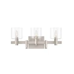 Eurofase Decato 3 Light Sconce, Nickel/clear Glass Cylinder Shade 46812-025. Fixed Price $240.00.