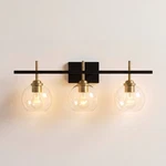 360 Lighting Duka 27" Wide 3-LIGHT Black And Gold Bath. Fixed Price $199.99.