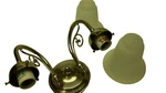 Classic Bathroom/vanity Kalco Light Fixture With Two Alabaster Style Shades. Fixed Price $125.00.