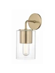 Fifth And Main Lighting Luca 1-LIGHT Aged Brass Wall Sconce With Clear Glass. Fixed Price $88.00.