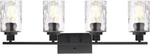 Melucee Wall Fixture, 4-LIGHT Black Bathroom Vanity Over Mirror With. Fixed Price $70.00.
