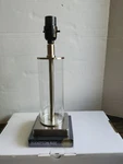 Hampton Bay 13.7 In. Silver With Clear Glass Accent Lamp Base- New. Fixed Price $21.50.