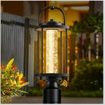 Apoto Dusk Dawn Post Light, Waterproof, Hard Wired, Read. Fixed Price $39.99.
