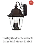 Hinkley Outsdoor Monticello 2335CB. Fixed Price $399.99.