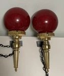 2 Vintage Lakeside Plastics Red Lava Globe Gold Wall Sconce Rare Lamps Torch. Fixed Price $169.99.