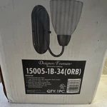 Designers Fountain Wall Sconce Oil Rubbed Bronze Glass 15005-1B-34(ORB) Ul. Fixed Price $10.00.