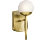 Kichler 45580NBR Jasper Wall Sconce, 1 Light Halogen 50 Watts, Natural Brass. Fixed Price $113.60.