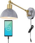 Jonathan JYL1301C Grey Swing Arm Wall Sconce Lamp With Usb Port Plug-in. Fixed Price $49.99.
