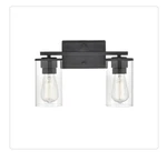 Millennium Lighting Verlana 14 In. 2-LIGHT Matte Black Bathroom Vanity. Fixed Price $46.55.