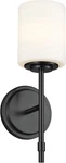 Kichler Ali Light Wall Sconce Black W/ Satin Etched Glass Shade 52140BK. Fixed Price $114.99.