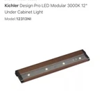 New Kichler 4U Series 3000K Dimmable Led 22" Bronze Under Cabinet Lighting!. Fixed Price $40.00.
