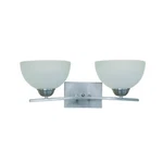 Alta Peak 2-LIGHT Satin Steel Vanity W/acid Wash Glass Shade By Yosemite. Fixed Price $59.99.
