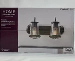 Home Decorators Collection Georgina 2-LIGHT Weathered Iron Bathroom Vanity. Fixed Price $17.00.
