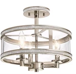 Kichler Angelica 3-LIGHT 13-IN Polished Nickel Incandescent Semi-flush Mount. Fixed Price $87.50.