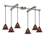 Elk 10144/6FS Firestorm 6-LIGHT Tiffany Glass Nickel Contemporary Dining Pendant. Fixed Price $119.90.