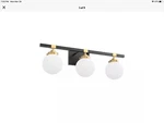 Tipace Bathroom Vanity Light Fixture 3 Round Milky Globes Black Gold Mid Century. Fixed Price $50.00.