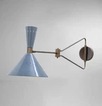 Mid Century Brass Sputnik Wall Sconce Swing Arm Italian Stilnovo Style Lamp. Fixed Price $230.00.