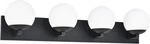 Ntsunxeko Bathroom Vanity 4-LIGHT Globe Lighting Textured Black. Fixed Price $164.00.