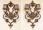 Fine Art Lamps Castile Candle Wall Sconce 234350, Light, Gold Leaf Pair. Fixed Price $880.00.