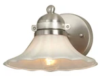 1 Vanity Bathroom Lighting Wall Sconce White Glass Shade Brushed Nickel. Fixed Price $59.99.