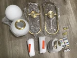 Jengush Battery Rechargeable Gold Wall Sconce Set 2 Wireless Light Fixtures New. Fixed Price $58.00.