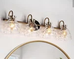 Uolfin 31.5 In. 4-LIGHT Bell Bathroom Black And Brass Vanity. Fixed Price $154.99.