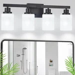 Bathroom Fixtures, Matte Black Vanity 4-LIGHT,. Fixed Price $92.41.