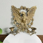 Vintage Brass American Eagle Wall Sconce, Double Candlestick Holder,. Fixed Price $79.00.