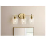 Hampton Bay Pavlen 24" 3 Light Vanity Antique Brass Clear Glass Gs W070807. Fixed Price $34.99.