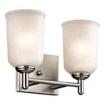 Kichler Shailene 12.5 In. 2-LIGHT Brushed Nickel Bathroom Vanity. Fixed Price $24.99.