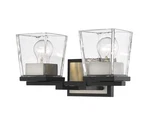 Z-lite 475-2V Bleeker Street Light 14"W Bathroom Vanity Black. Fixed Price $172.00.