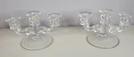 Cambridge Glass Candle Holders Pair Fleur Lis Pattern #1307 Sconce. Fixed Price $44.98.