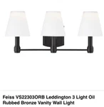 Feiss Lighting VS22303ORB Lt Led Oil Rub Bronze Vanity Wall New. Fixed Price $49.99.