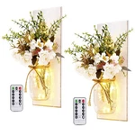 Rustic Wall Sconces Mason Jar Handmade Art Hanging Design With R.... Fixed Price $43.34.