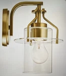 Kichler Everett 9.25 High Brass & Clear Glass Wall Sconce. Fixed Price $74.75.