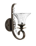 Progress Lighting, 1-LIGHT Bronze Vanity Sconce Clear Fluted Glass Bell. Fixed Price $46.00.