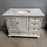 Elegant Decor First Impressions 42IN White Single Sink Vanity Marble Top. Fixed Price $329.99.