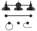 Hampton Bay Elmcroft 29" 3-LIGHT Matte Black Farmhouse Vanity & Hardware. Fixed Price $46.99.