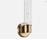 Kichler Aviv 1-LIGHT Wall Sconce, Modern With Clear Glass. Fixed Price $49.99.