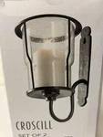Croscill Metal Wall Sconces For Candles Glass Pullman Set Of 2. Fixed Price $65.00.