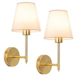 Battery Operated Wall Sconce Set Of 2, Rechargeable Light Wireless Gold. Fixed Price $35.99.
