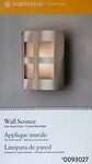 Portfolio "contemporary Style" Wall Sconce - Frosted Glass Shade / Satin Nickel. Fixed Price $44.99.