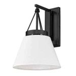 Golden Lighting Penn 1 Matte Black Wall Sconce W/ Modern White Shade. Fixed Price $29.05.