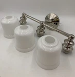 Pottery Barn Merten Triple Sconce W/ Glass Shades Polished Nickel #8023D Read. Fixed Price $496.30.