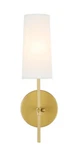 Elegant Lighting LD6004W5BR Mel Single 16" Wall Sconce Linen Shade - Brass. Fixed Price $59.87.