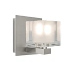 Besa Lighting Vanity, Satin Nickel/clear 1WF-BOLOFR-LED-SN. Fixed Price $319.50.