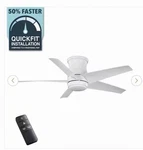Hampton Bay Mena 44 Led Indoor/outdoor Matte White Hugger With Remote & Light. Fixed Price $100.00.