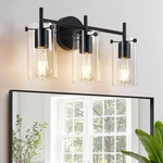 Indoi Bathroom Fixtures, 3-LIGHT Matte Black Vanity Light, Bathro.... Fixed Price $60.04.
