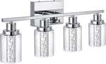 Dimmable 5-COLOR Led Chrome Vanity Light With Crystal Glass Shade. Fixed Price $199.99.