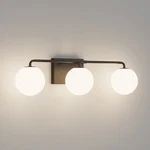 Bathroom Vanity Light 3 Black Industrial Globe Glass Fixture Tipace Century Milk. Fixed Price $129.99.